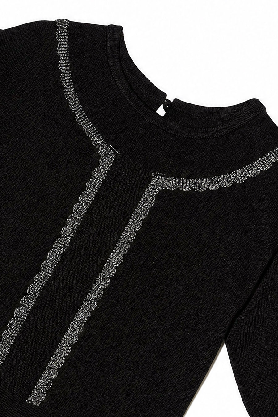 Gestrickter Pullover in Schwarz und Gold