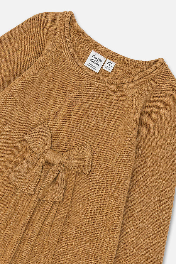 Robe en tricot brun cannelle