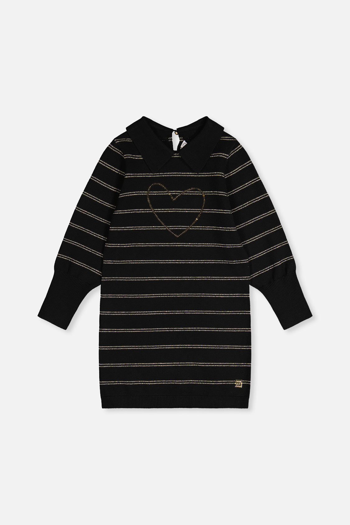 Knitted Dress Black And Gold - J20QT96_09990