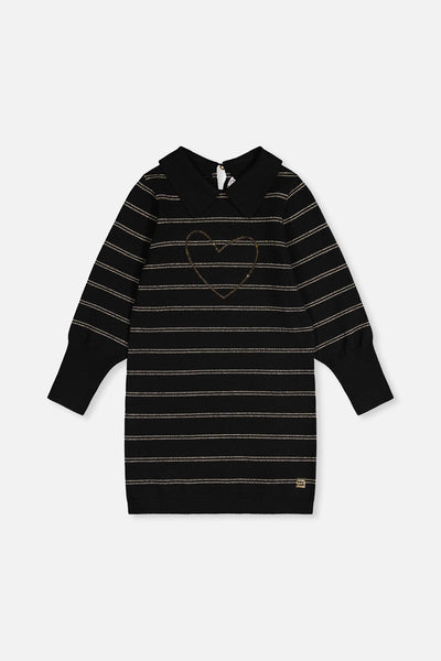 Knitted Dress Black And Gold - J20QT96_09990