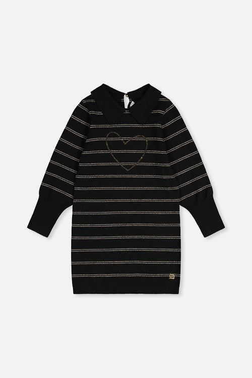 Knitted Dress Black And Gold - J20QT96_09990