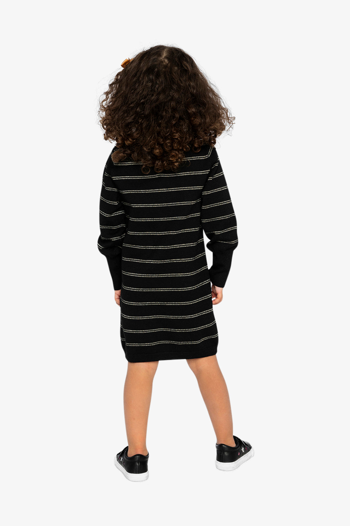 Knitted Dress Black And Gold - J20QT96_09990