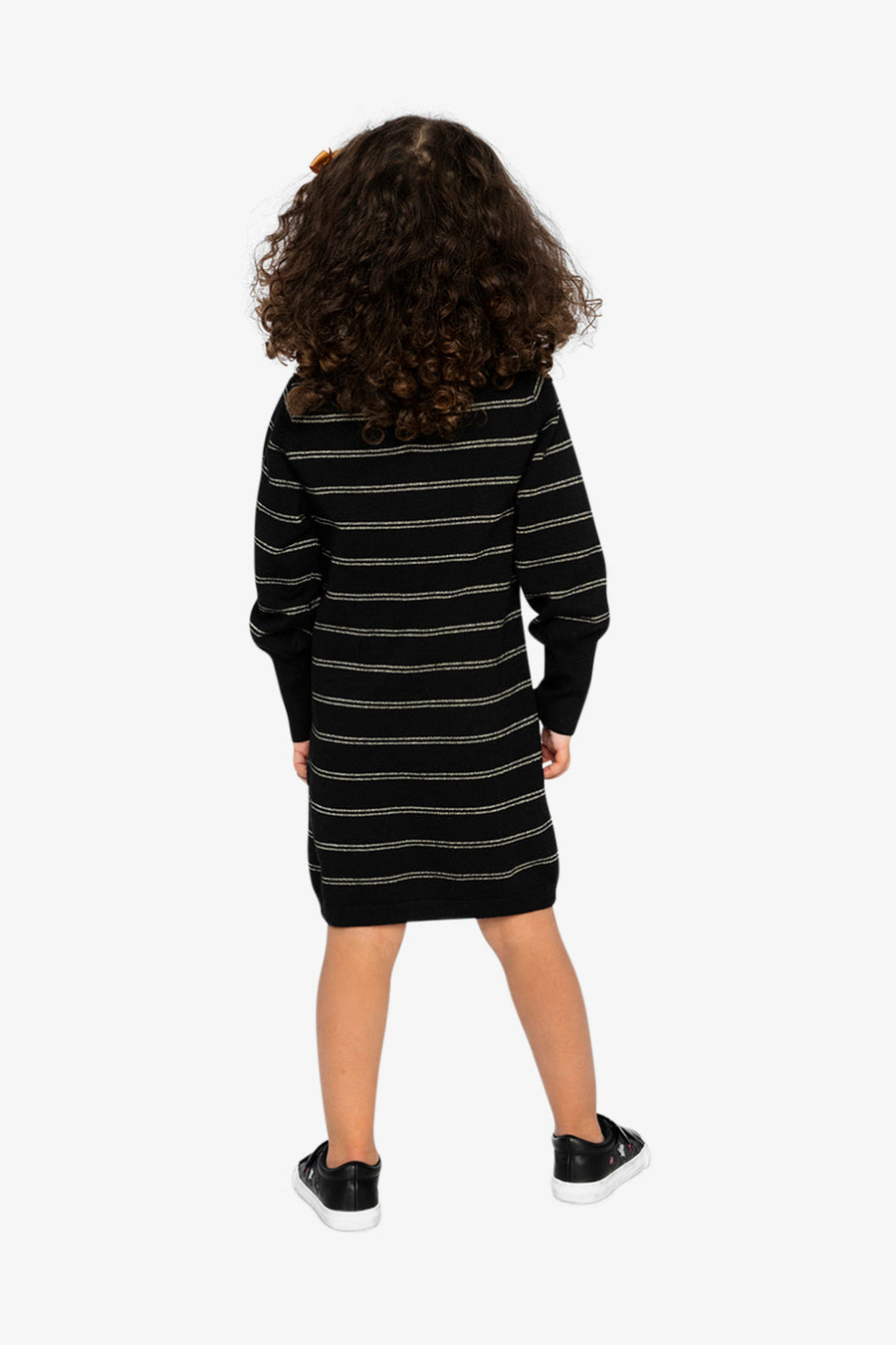 Knitted Dress Black And Gold - J20QT96_09990
