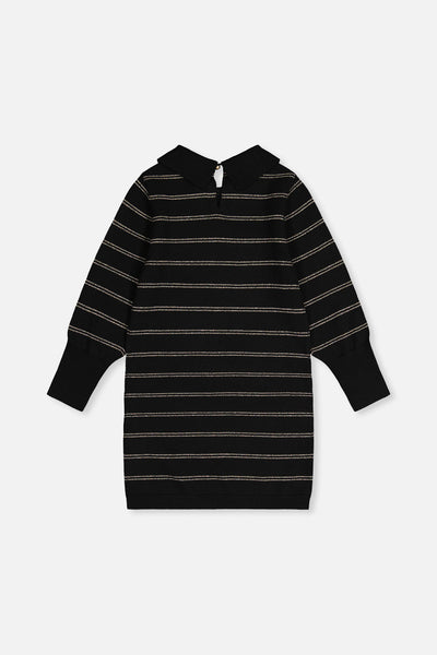 Knitted Dress Black And Gold - J20QT96_09990