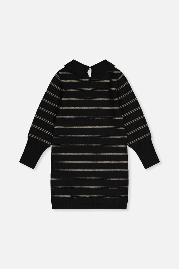 Knitted Dress Black And Gold - J20QT96_09990