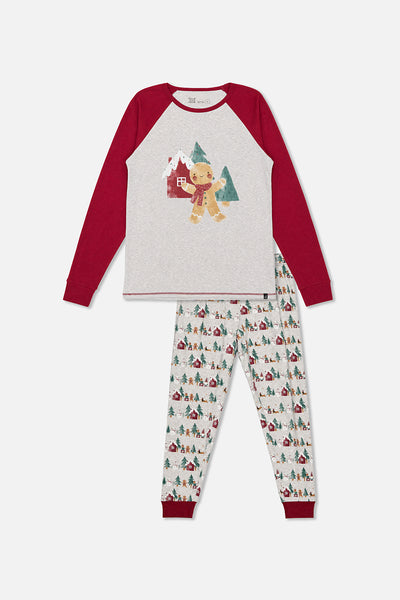 Men Two Piece Christmas Pajama Set Holiday Print