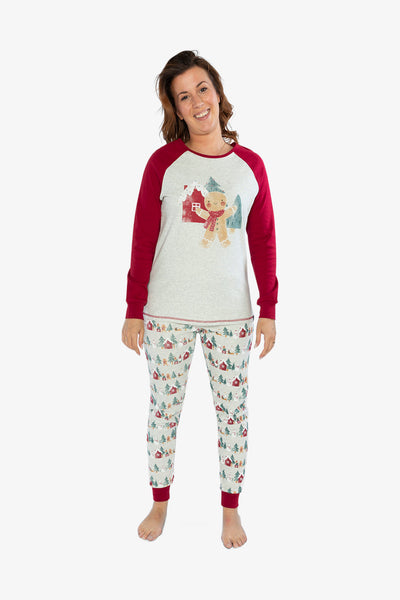 Women Two Piece Christmas Pajama Set Holiday Print - J20R12_2J321