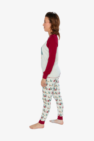 Women Two Piece Christmas Pajama Set Holiday Print - J20R12_2J321