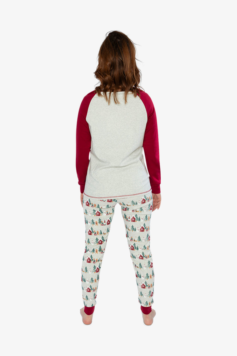 Women Two Piece Christmas Pajama Set Holiday Print - J20R12_2J321