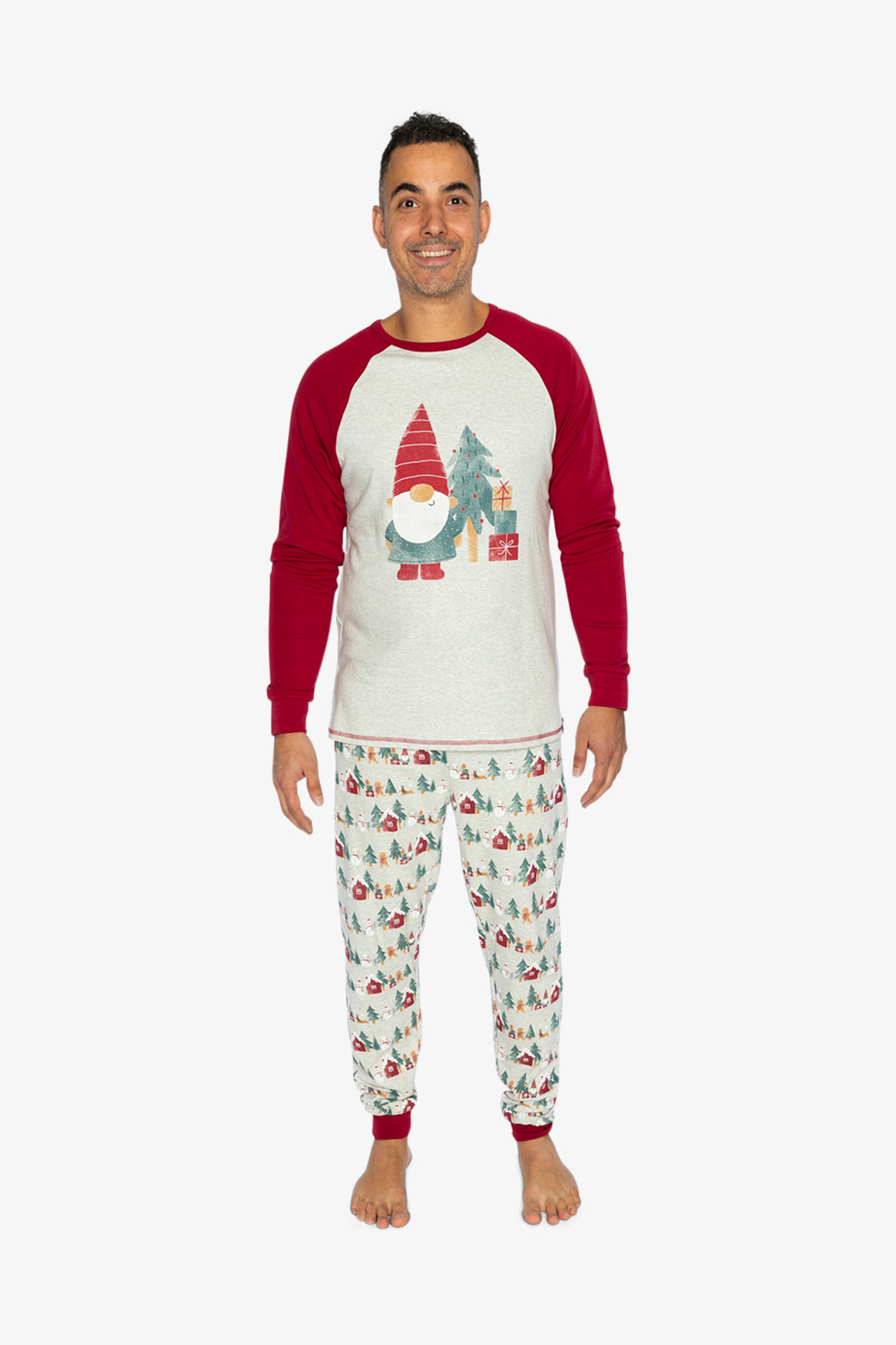 Men Two Piece Christmas Pajama Set Holiday Print - J20R13_2J321