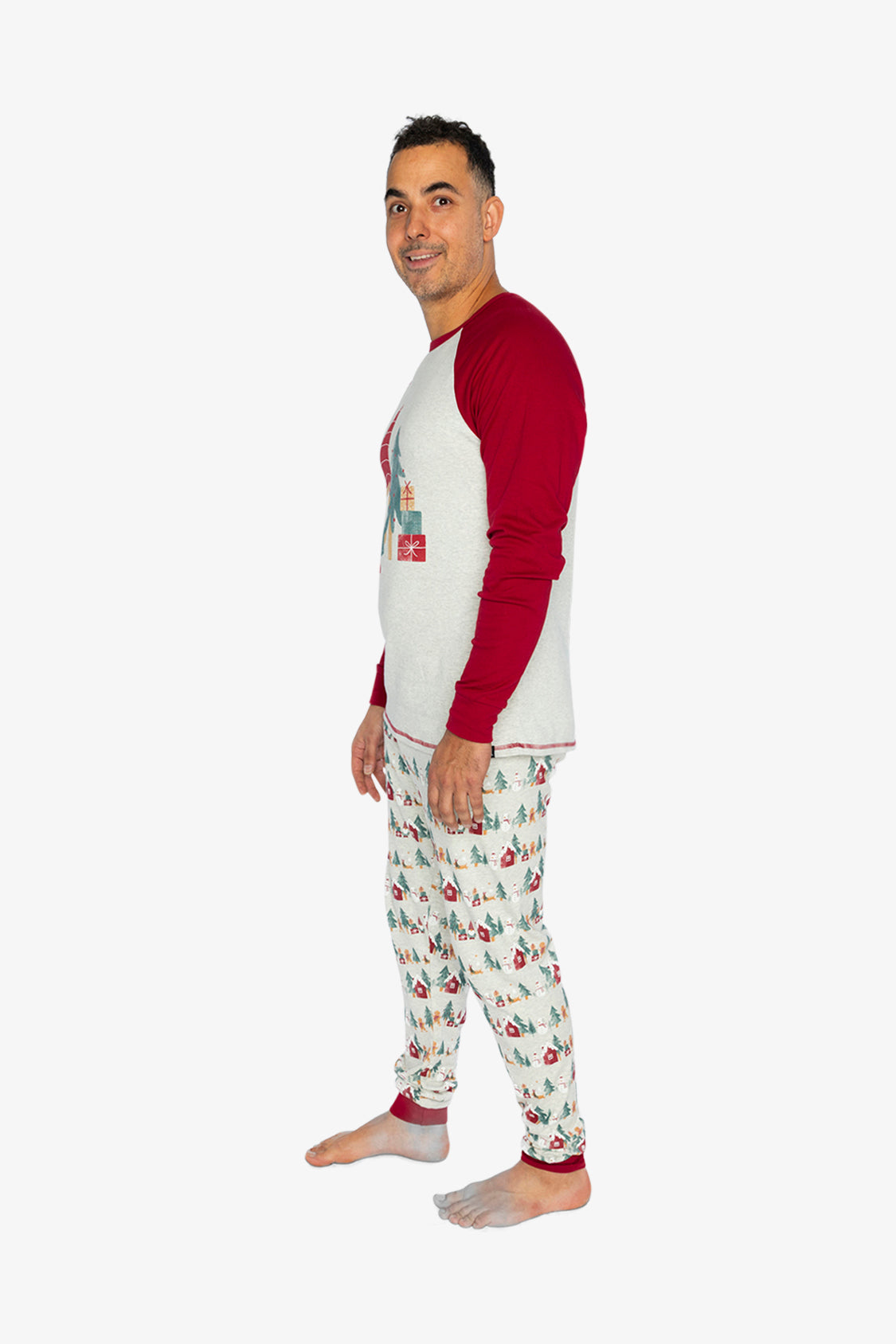 Men Two Piece Christmas Pajama Set Holiday Print - J20R13_2J321