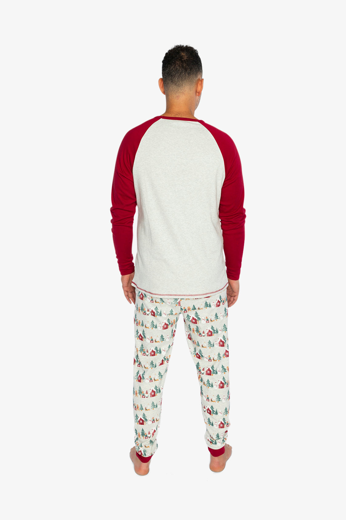Men Two Piece Christmas Pajama Set Holiday Print - J20R13_2J321