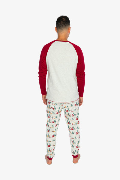 Men Two Piece Christmas Pajama Set Holiday Print - J20R13_2J321