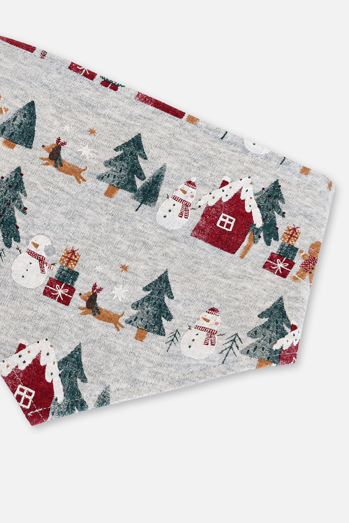 Einteiler aus Bio-Baumwolle mit Weihnachts-Bandana für Hunde im Festtagsmuster