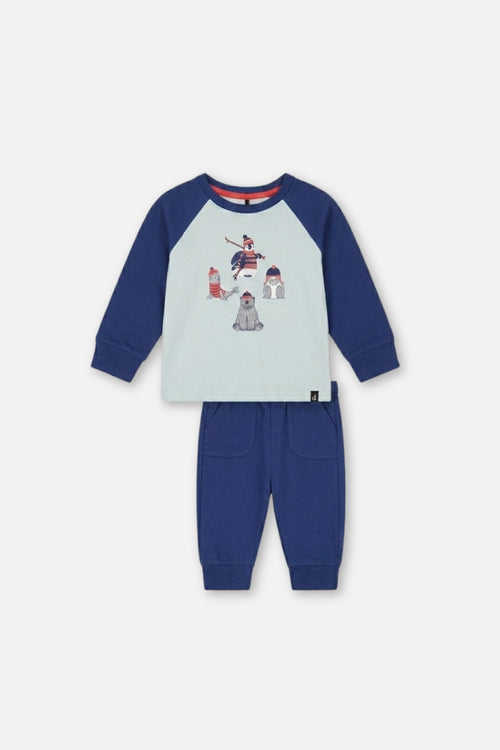 Baby Organic Cotton T-Shirt & Pant Set Very Pale Turquoise