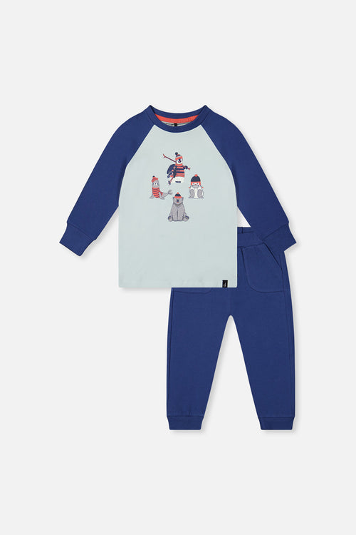 Organic Cotton T-Shirt & Pant Set Very Pale Turquoise - J20S10_04017