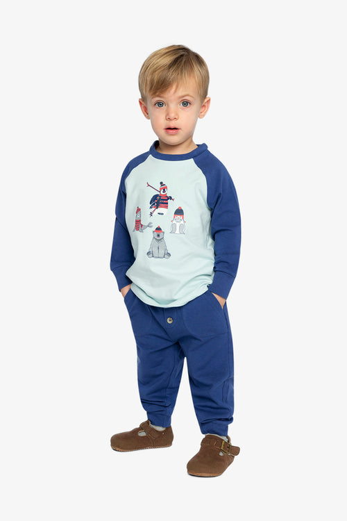 Organic Cotton T-Shirt & Pant Set Very Pale Turquoise - J20S10_04017