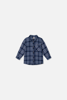 Chemise à carreaux bleu et blanc pour bébé