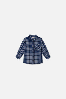 Chemise à carreaux bleu et blanc pour bébé