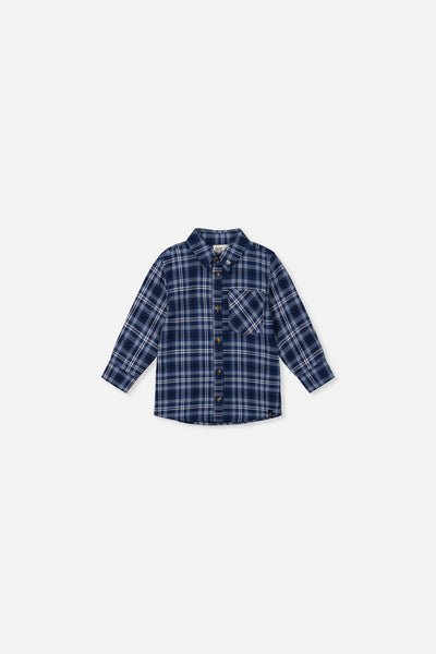 Baby Plaid Shirt Blue And White
