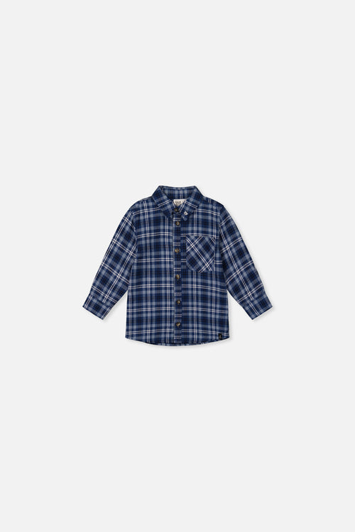 Chemise à carreaux bleu et blanc pour bébé