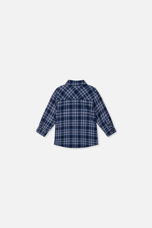 Chemise à carreaux bleu et blanc pour bébé