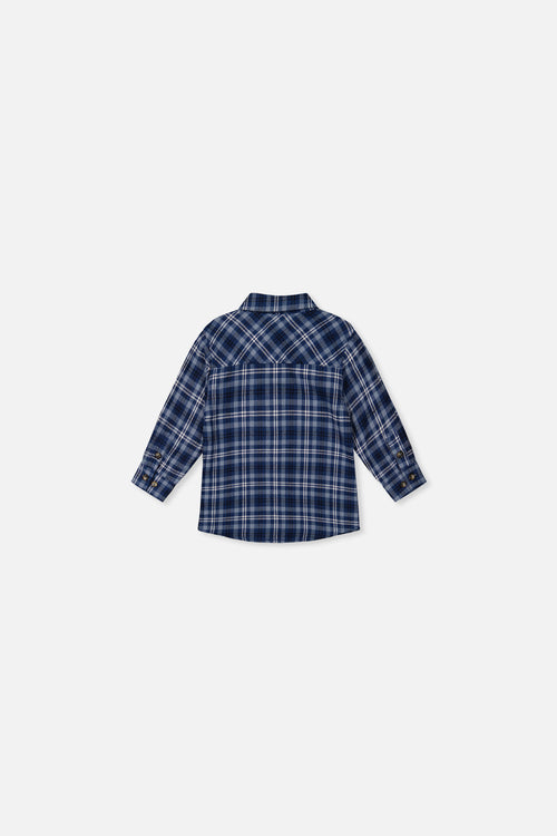 Chemise à carreaux bleu et blanc pour bébé