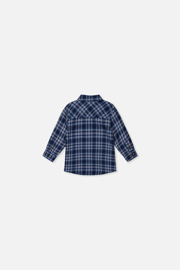 Baby Plaid Shirt Blue And White