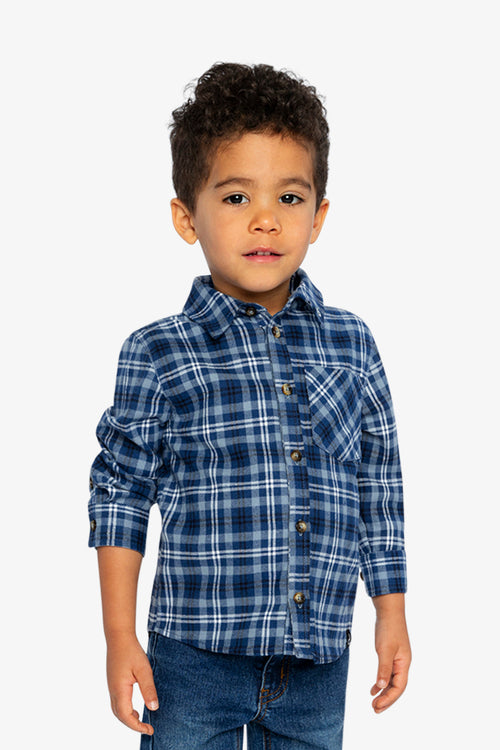 Plaid Shirt Blue And White - J20S15_2J266
