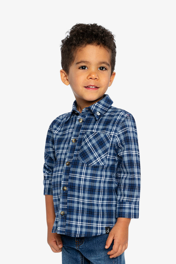 Plaid Shirt Blue And White - J20S15_2J266