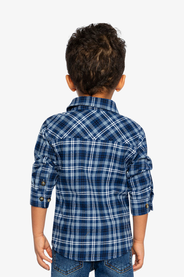Plaid Shirt Blue And White - J20S15_2J266