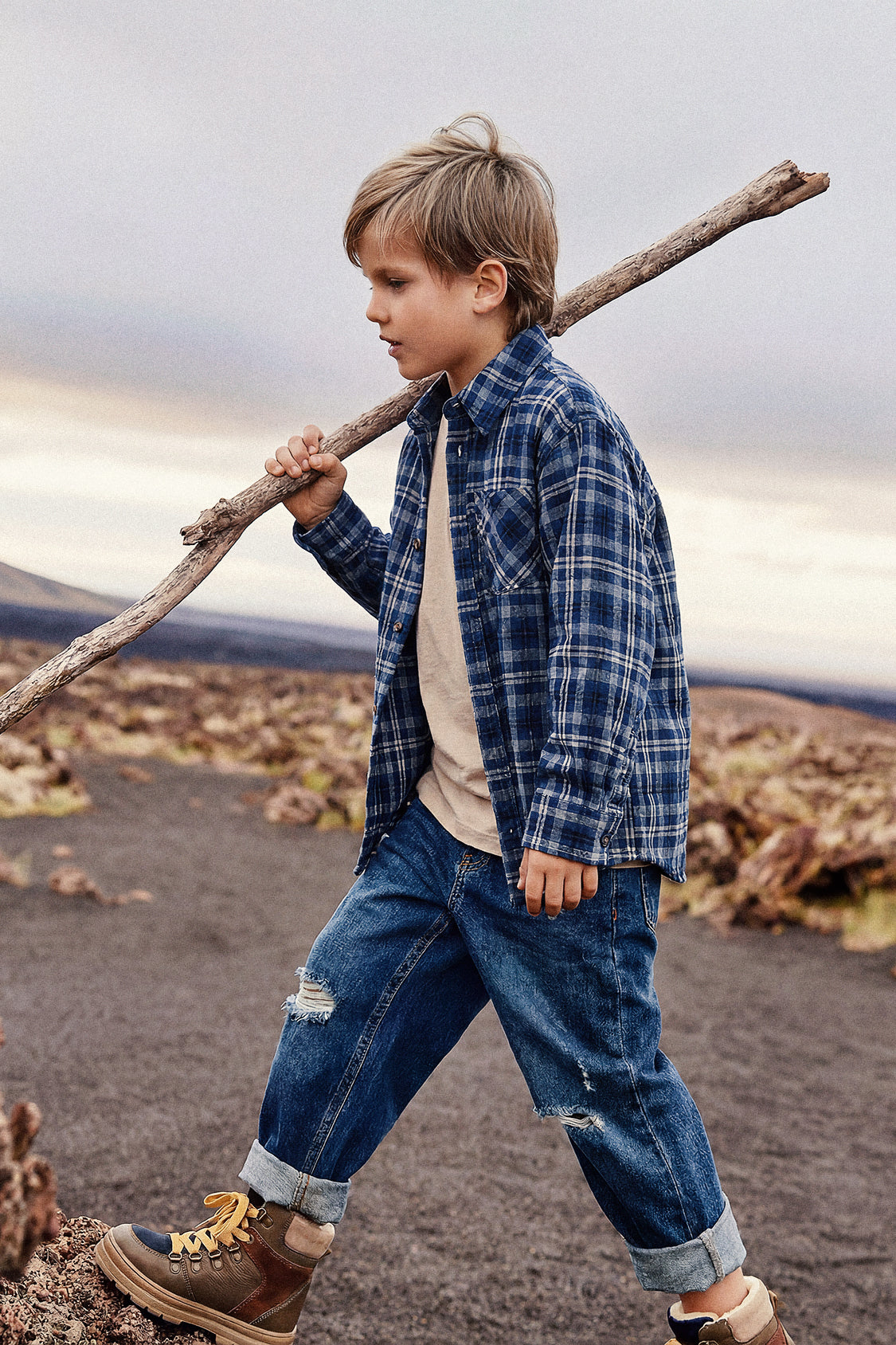 Chemise à carreaux bleu et blanc