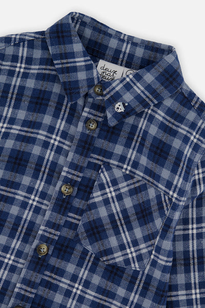 Plaid Shirt Blue And White - J20S15_2J266