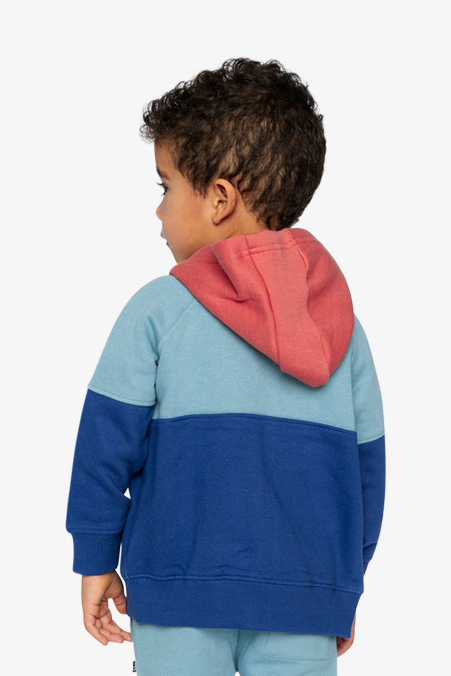 Full Zip Hooded Fleece Jacket Blue, Turquoise And Orange - J20S31_04800