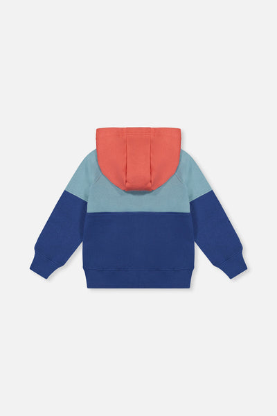 Full Zip Hooded Fleece Jacket Blue, Turquoise And Orange - J20S31_04800