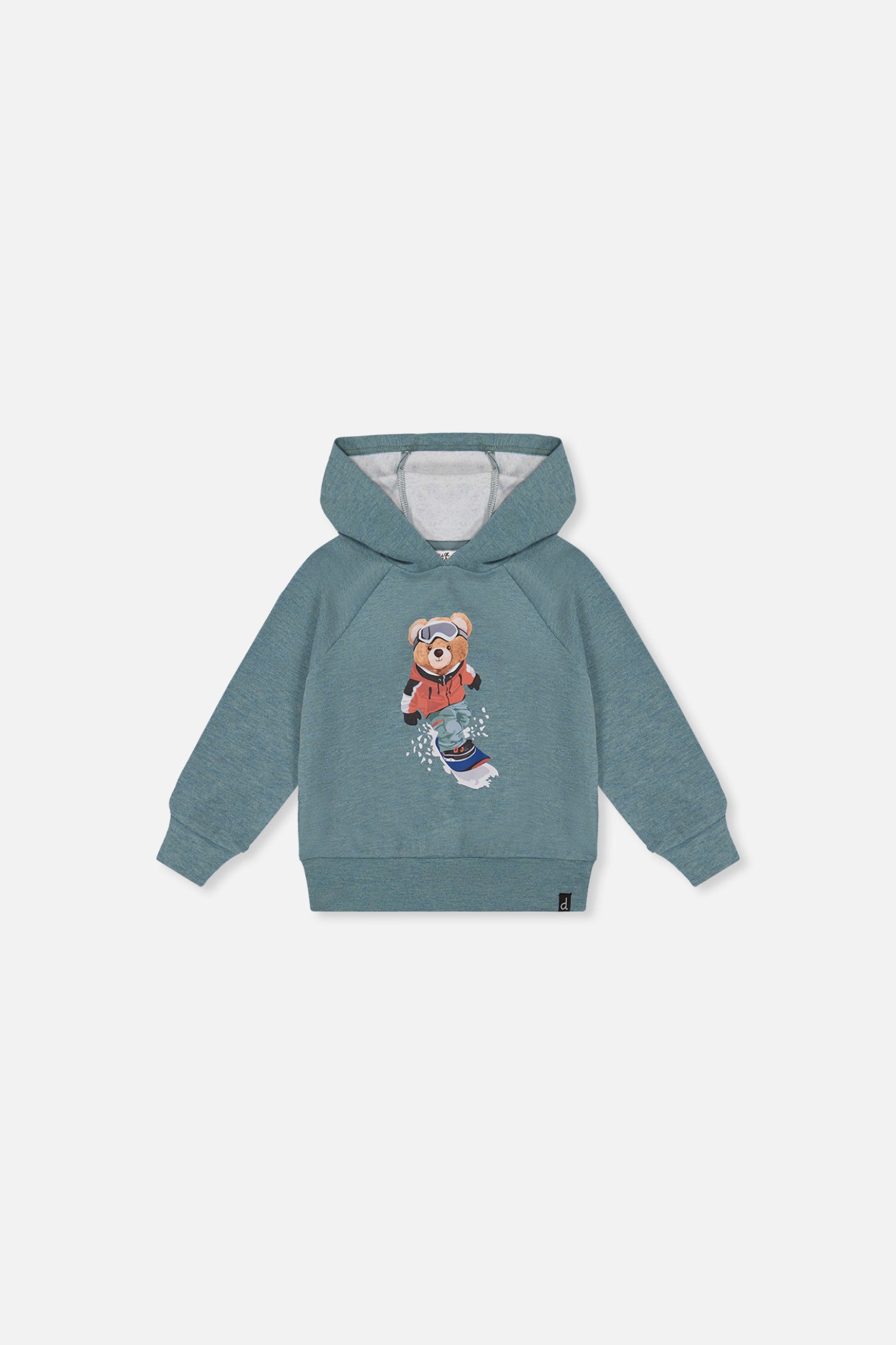 Sweat à capuchon avec impression turquoise pâle pour bébé