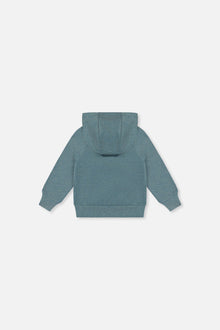 Sweat à capuchon avec impression turquoise pâle pour bébé