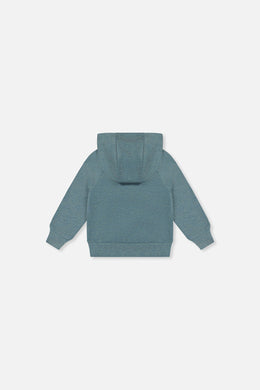 Sweat à capuchon avec impression turquoise pâle pour bébé