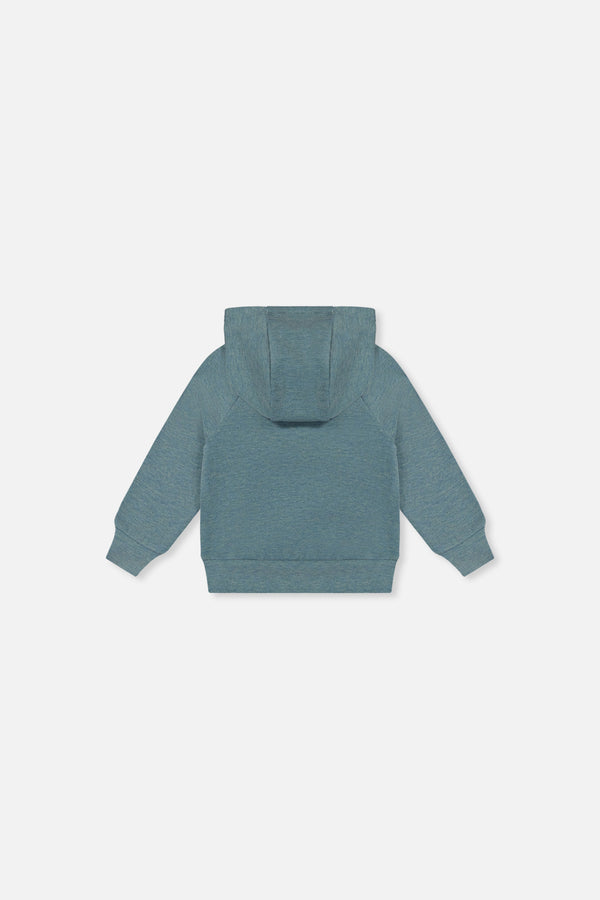 Sweat à capuchon avec impression turquoise pâle pour bébé
