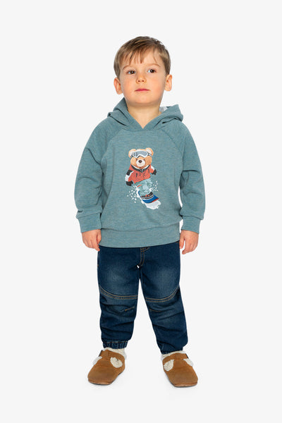 Hoodie With Screenprint Pale Turquoise - J20S32_04180
