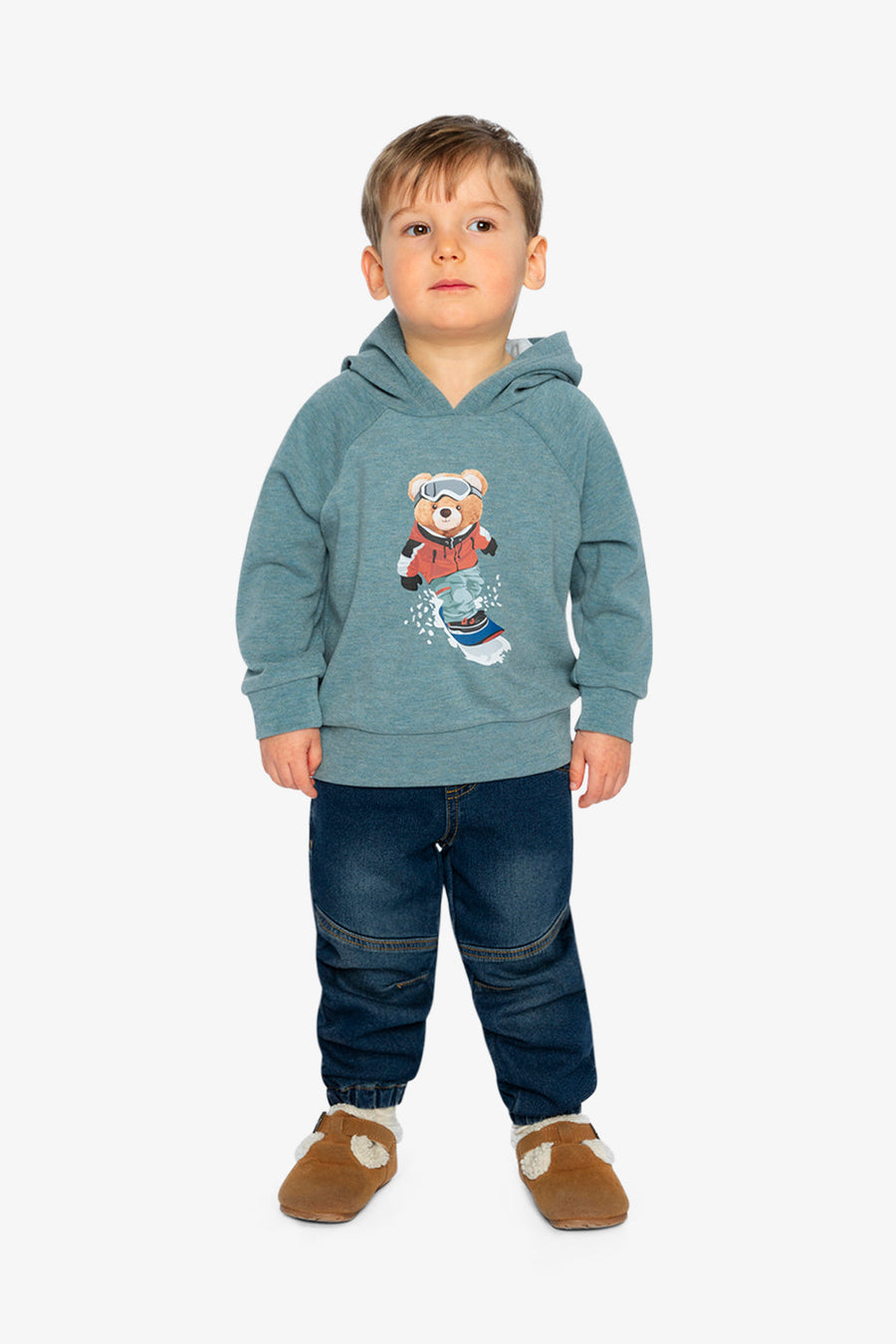 Hoodie With Screenprint Pale Turquoise - J20S32_04180