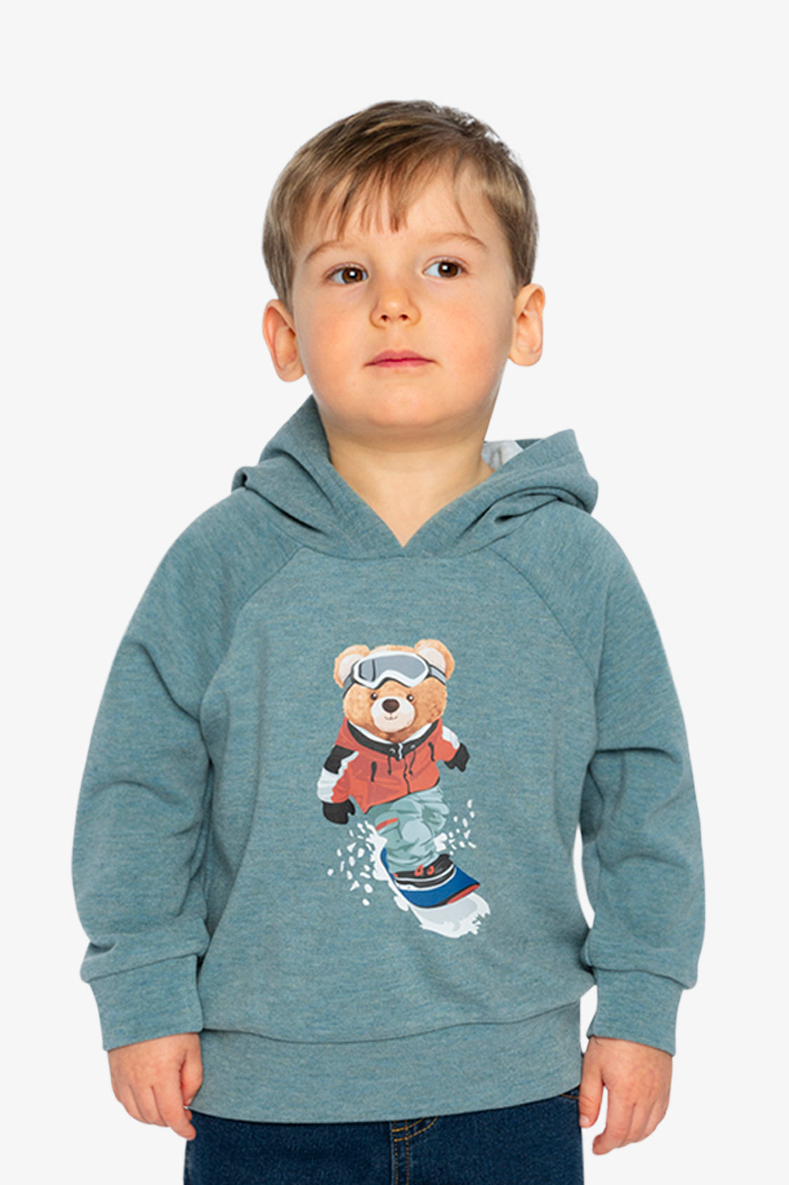 Hoodie With Screenprint Pale Turquoise - J20S32_04180