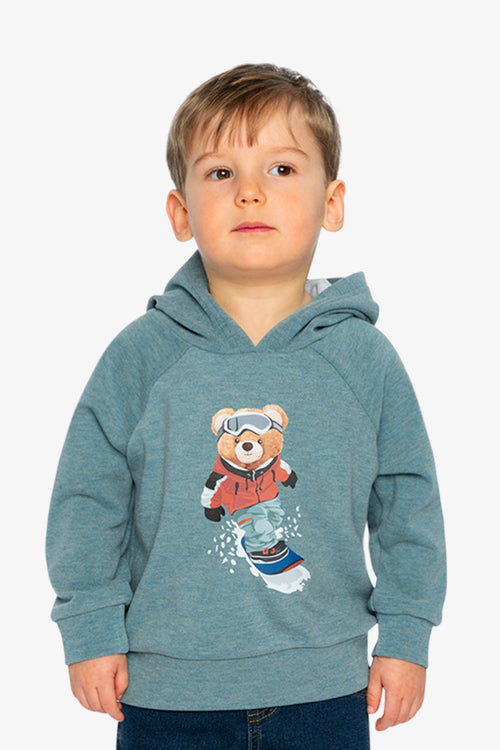 Hoodie With Screenprint Pale Turquoise - J20S32_04180