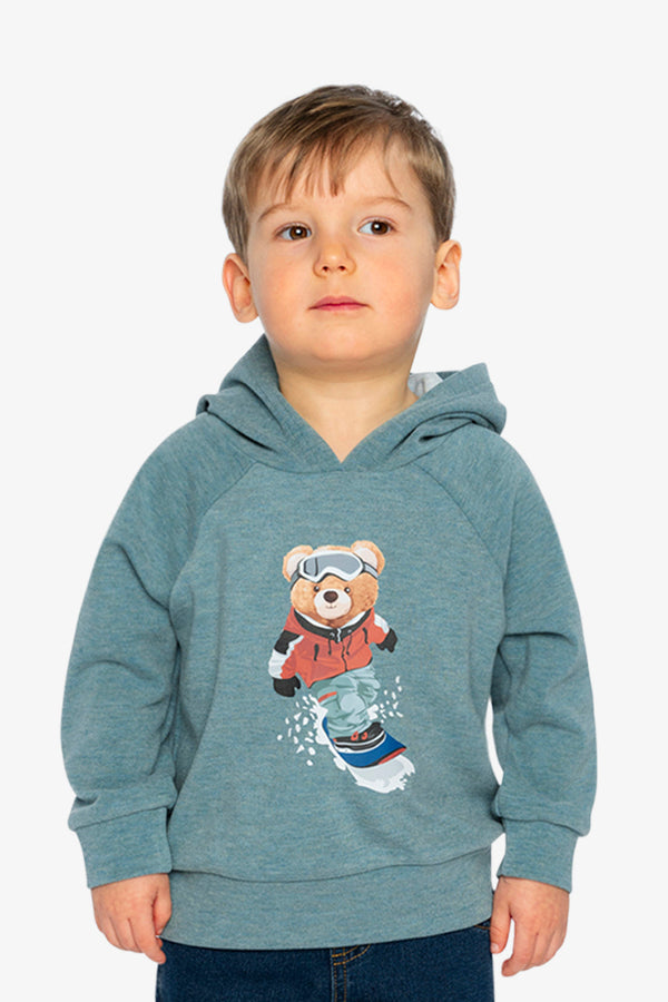 Hoodie With Screenprint Pale Turquoise - J20S32_04180