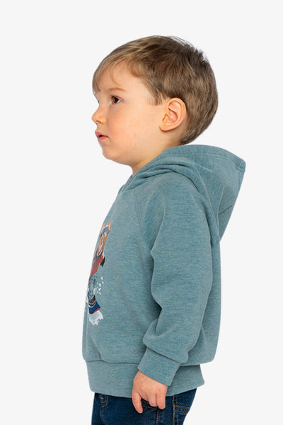 Hoodie With Screenprint Pale Turquoise - J20S32_04180