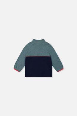 Haut à col montant zippé turquoise pâle pour bébé