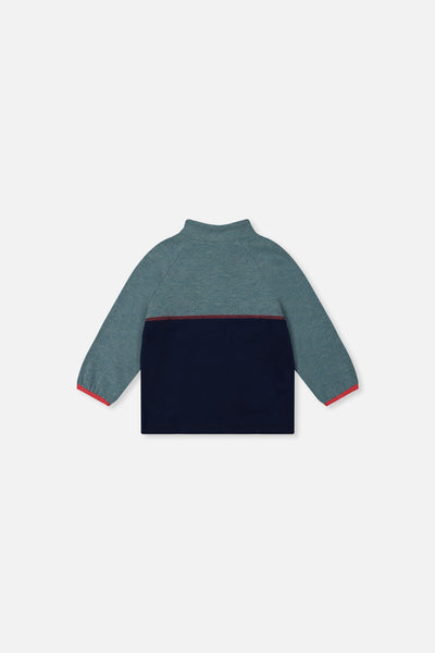 Baby Zip Mock Neck Top Pale Turquoise