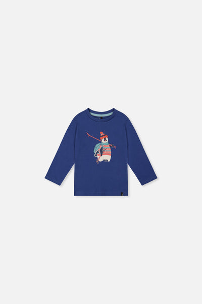 T-shirt à manches longues en coton biologique bleu pour bébé
