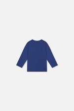 T-shirt à manches longues en coton biologique bleu pour bébé