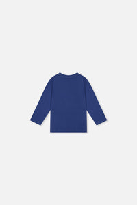 T-shirt à manches longues en coton biologique bleu pour bébé